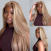 Mixed Brown & Blonde Color Straight 13x4 HD Lace Human Hair Wig